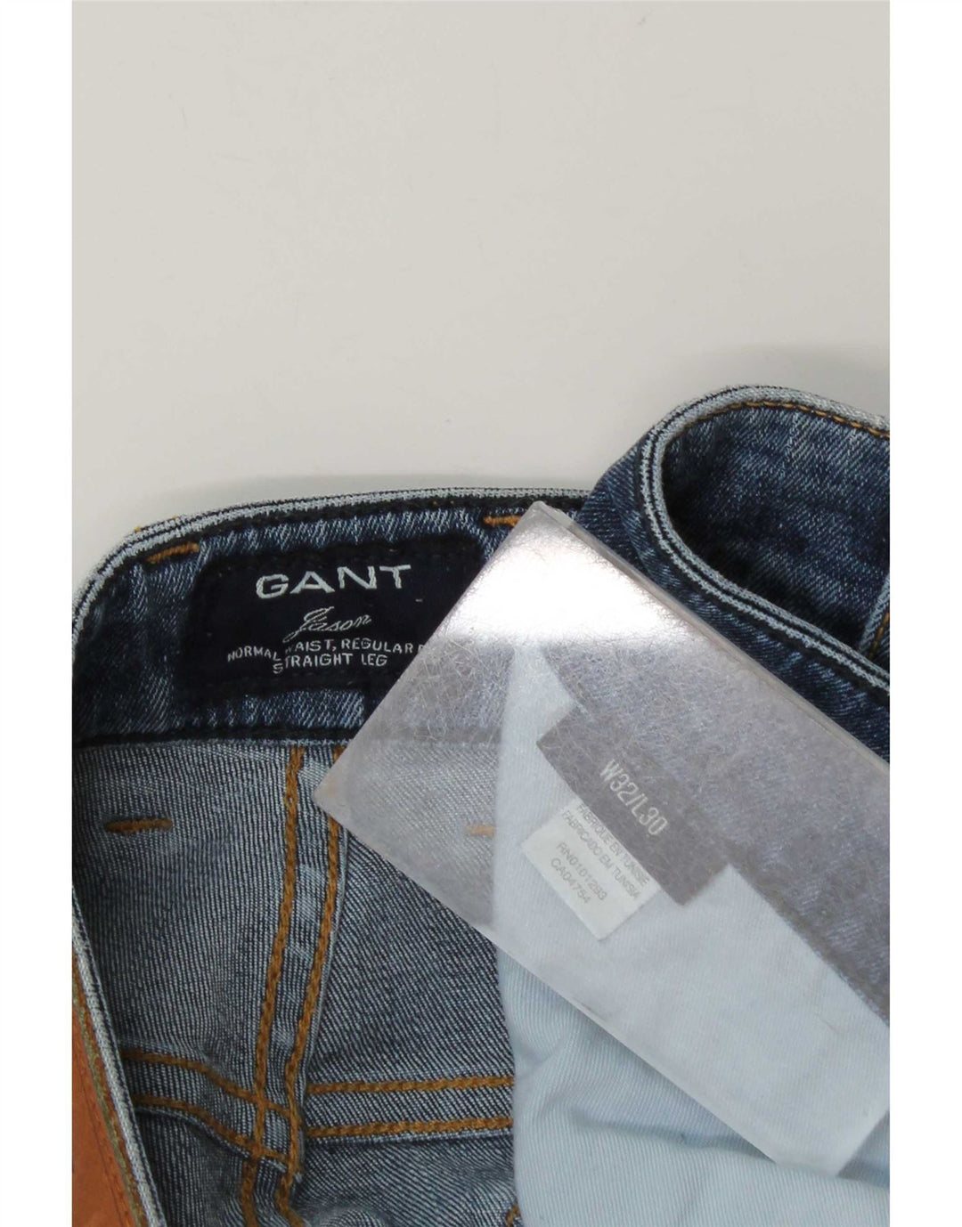 Gant Jean droit coupe droite W32 L30 bleu coton homme
