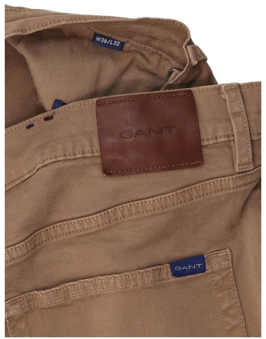 GANT Pantalon décontracté slim homme W36 L32 Beige Coton