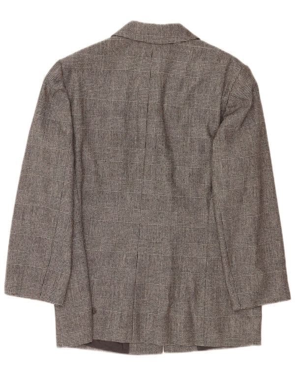 Valentino Veste Blazer 3 Boutons Femme UK 12 Pied-de-Poule Gris Moyen