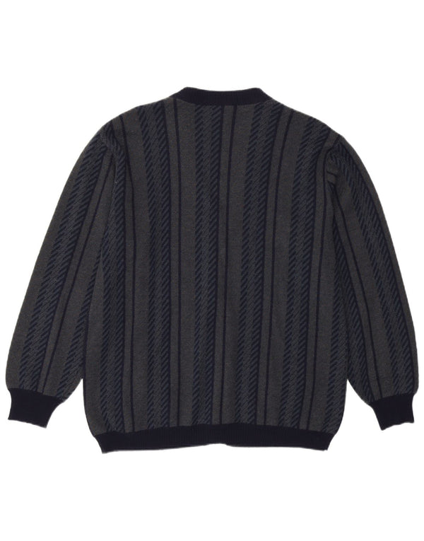 Bernardini Cardigan Homme Pull Petit Bleu Marine Géométrique