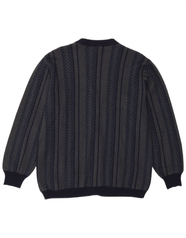 Bernardini Cardigan Homme Pull Petit Bleu Marine Géométrique