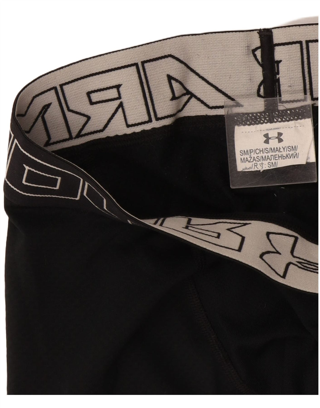 Under Armour Femmes Capri Leggings UK 10 Petit Noir Géométrique