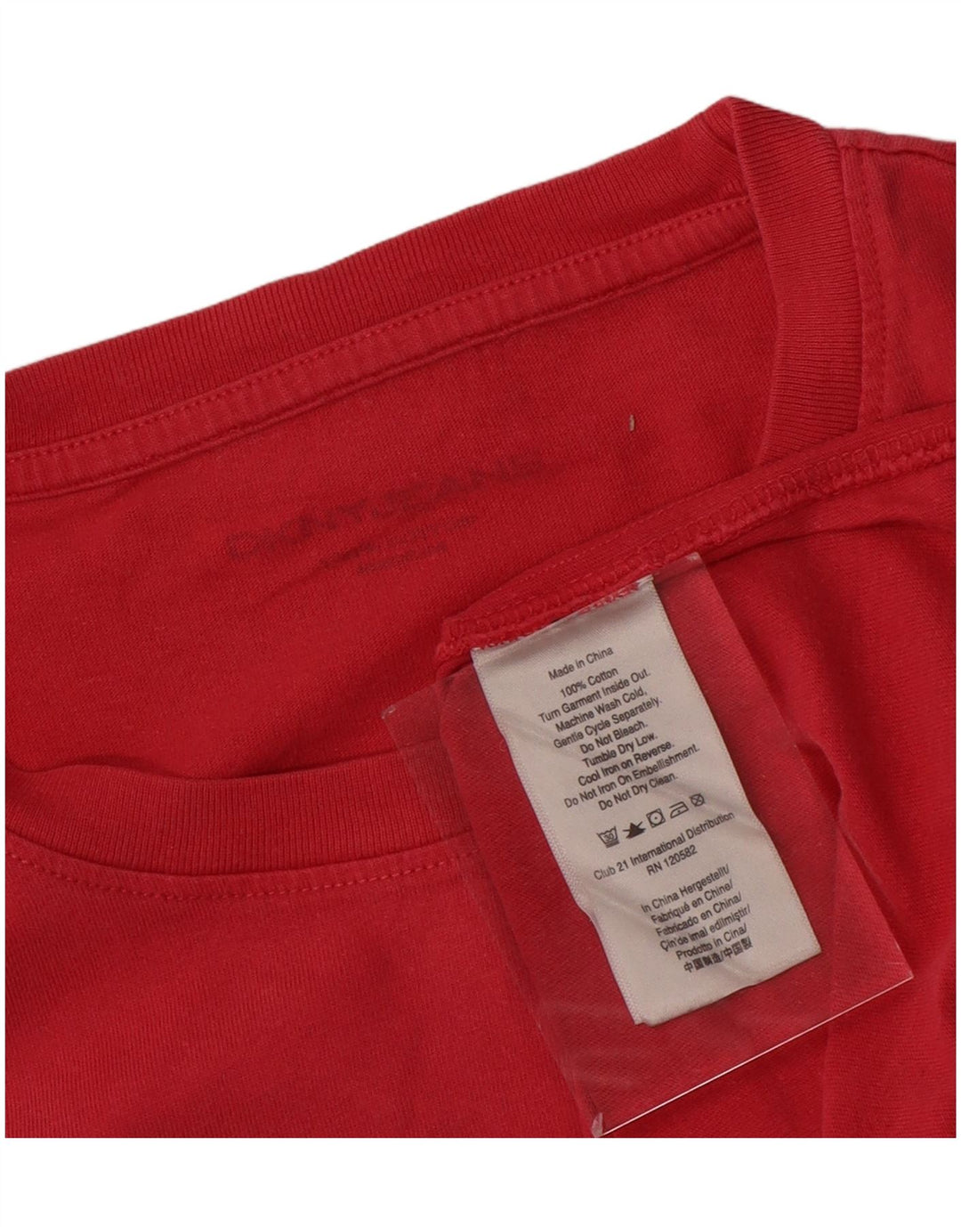 Dkny Homme T-Shirt Graphique Haut Rouge Moyen Coton