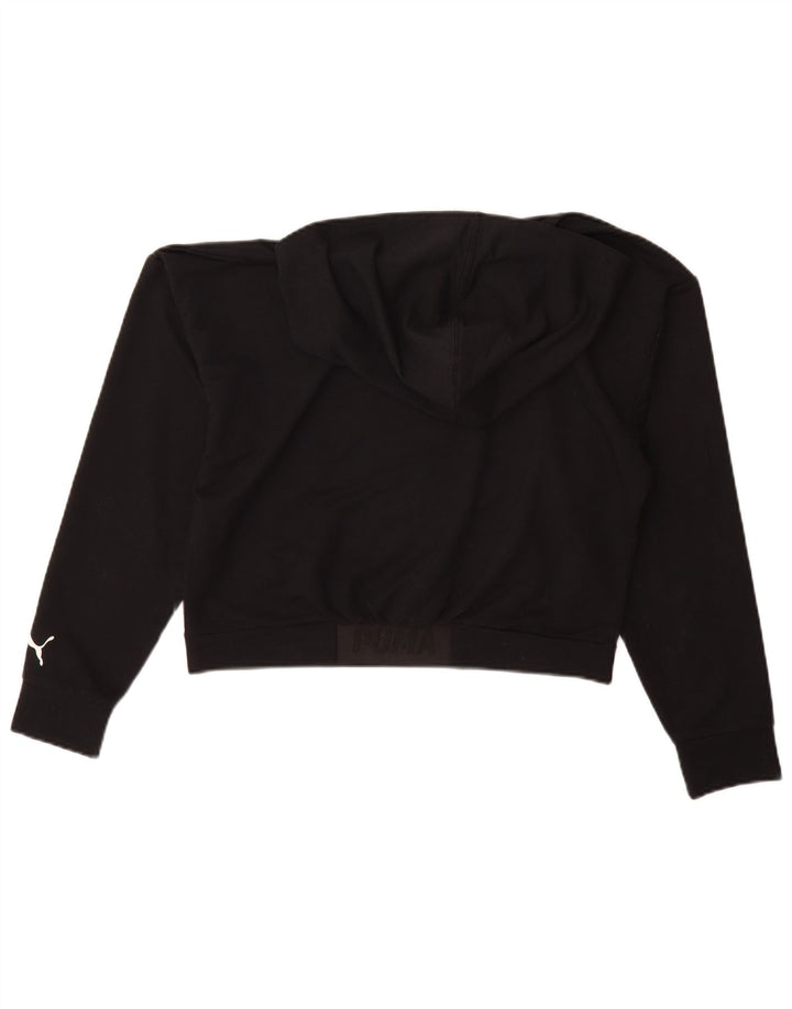 Puma Pull à capuche surdimensionné graphique pour femme UK 10 Petit Noir Polyester