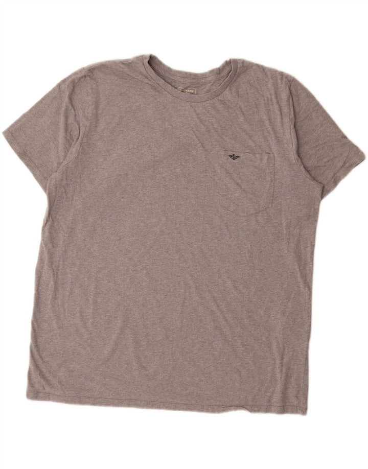 DOCKERS T-Shirt Homme Top 2XL Gris Moucheté Coton