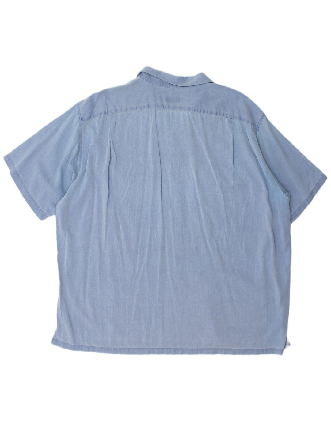 LACOSTE Chemise à manches courtes pour hommes Taille 45 XL Coton à fines rayures bleues