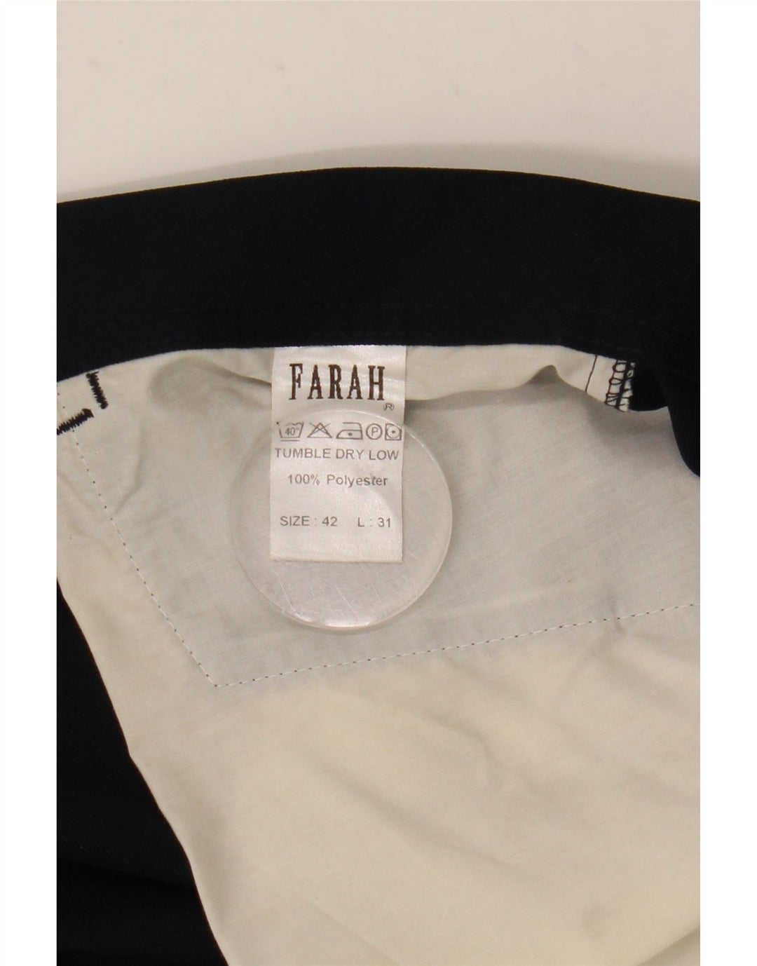 Farah Pantalon décontracté droit pour homme W42 L31 Bleu marine Polyester