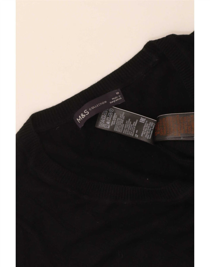 Marks & Spencer Pull col bateau pour femme UK 10 Small Noir