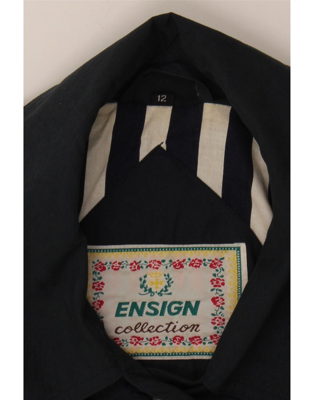 ENSIGN Womens Overcoat US 12 Large Navy Blue Polyester Vintage Ensign and Second-Hand Ensign from Messina Hembry 