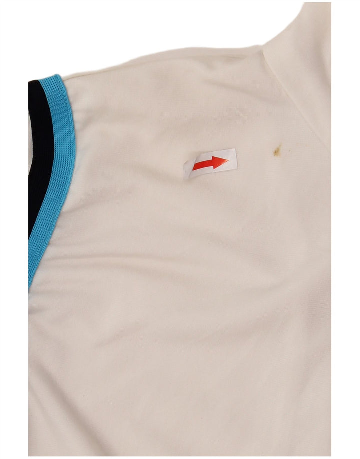 Puma Veste de survêtement pour femme UK 10 Small Blanc Rayé Polyester