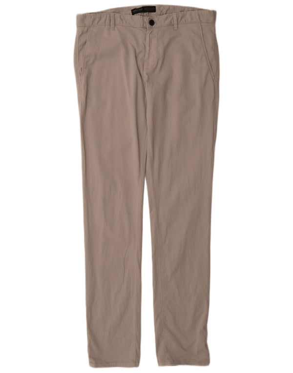 Zara Pantalon Chino Slim Homme EU 42Large W32 L35 Coton Gris