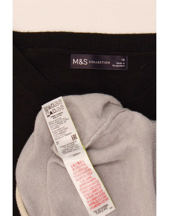 Marks & Spencer Pull col bateau pour femme UK 16 Large Multicolore