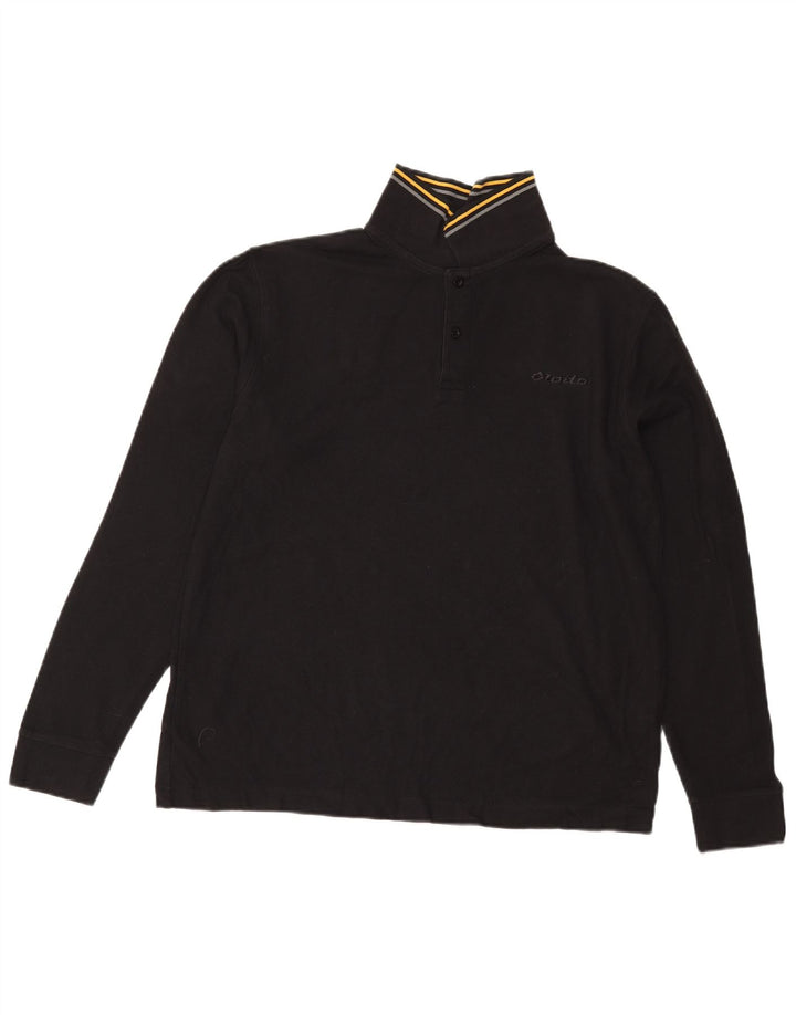 Lotto Polo à manches longues pour homme Taille L Noir