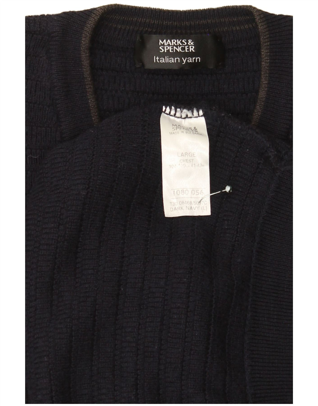Marks & Spencer Pull col V pour homme en acrylique bleu marine Taille L