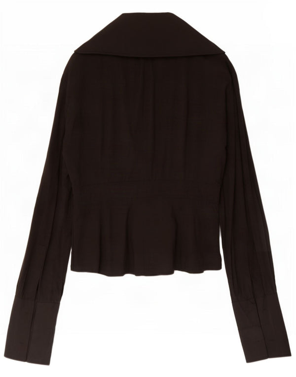 Karen Millen Chemisier à manches longues pour femme UK 10 Petit Noir Polyester