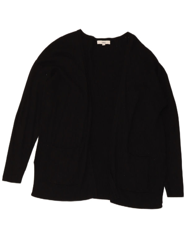 Marks & Spencer Pull cardigan ouvert pour femme UK 16 Large Viscose noire