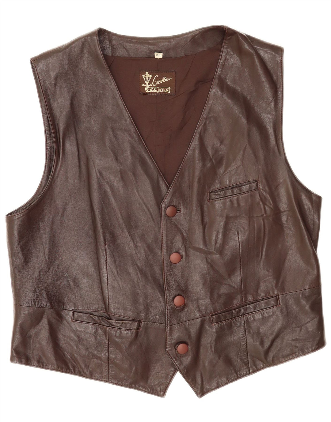 Creation Gilet Homme EU 54 2XL Cuir Marron