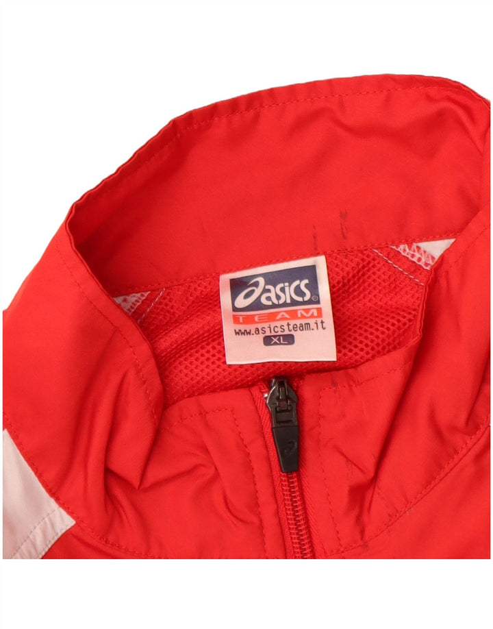 ASICS Veste de Pluie Homme UK 42 XL Rouge Colorblock Polyester