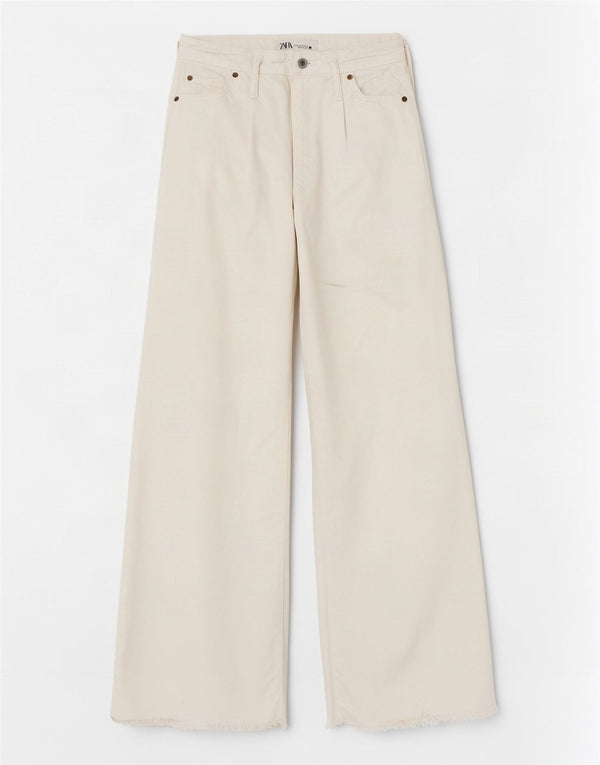 Zara Jean large pour femme EU 34 2XS W24 L31 Coton blanc