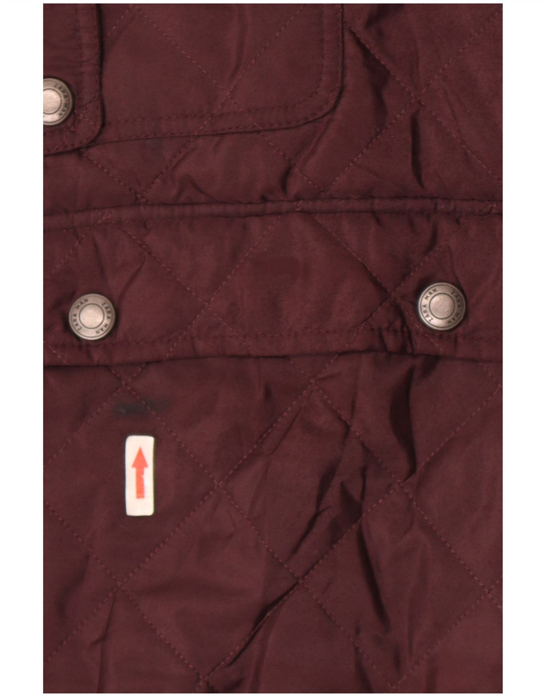 Zara Veste matelassée pour homme UK 40 Large Bordeaux Polyester