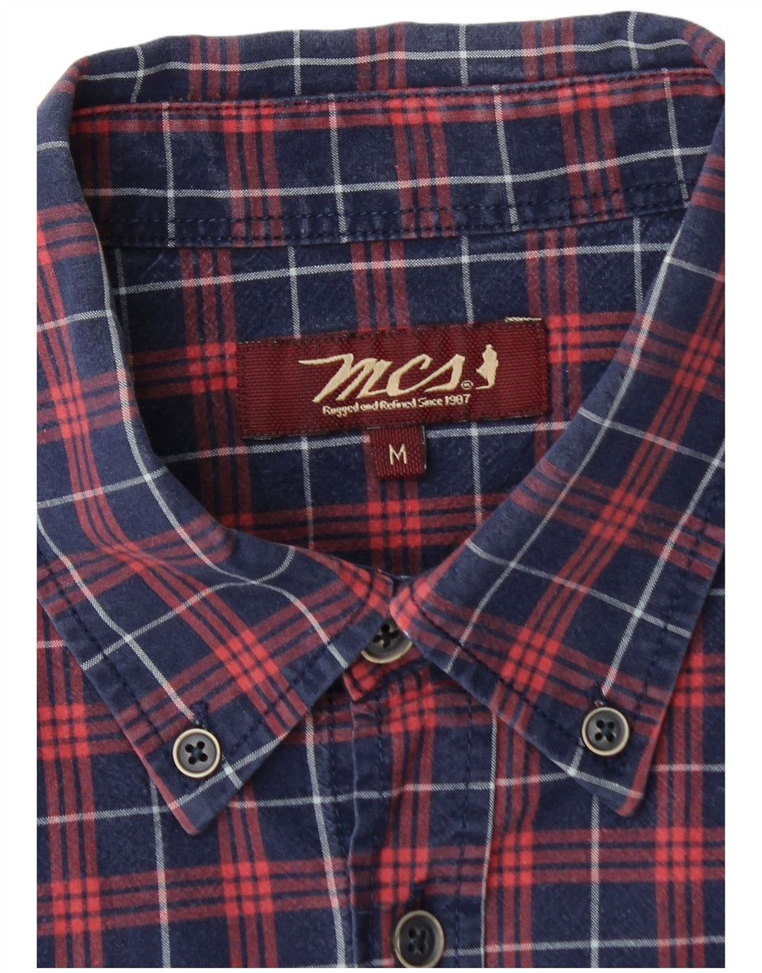 Marlboro Classics Chemise en flanelle pour homme en coton à carreaux bleu marine moyen