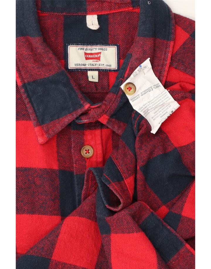Carrera Chemise En Flanelle Grand Carreau Rouge Coton Homme