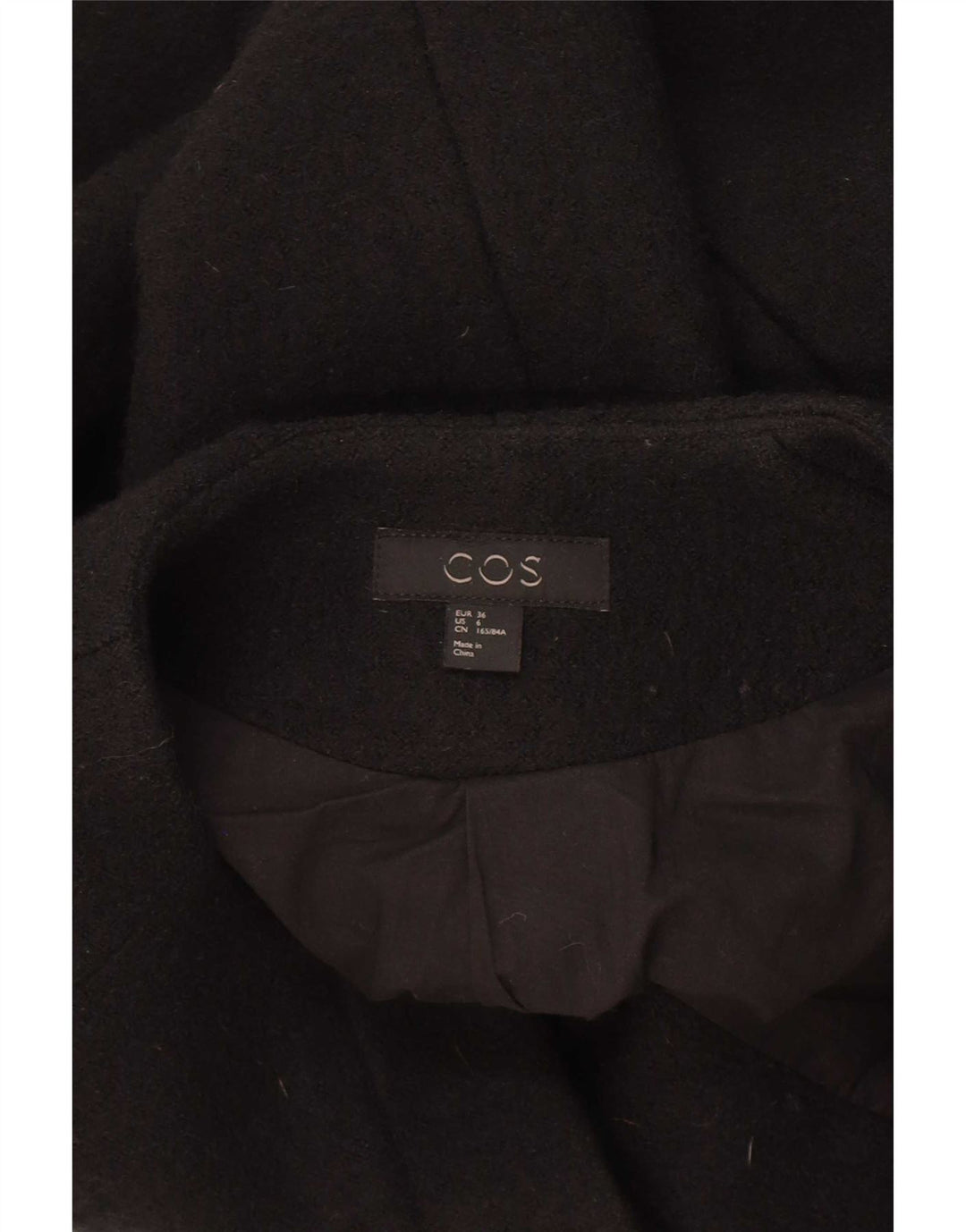 Cos Manteau surdimensionné pour femme EU 36 Petite laine noire