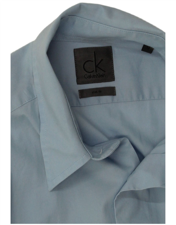 Calvin Klein Chemise Slim Fit Homme Bleu Moyen Coton