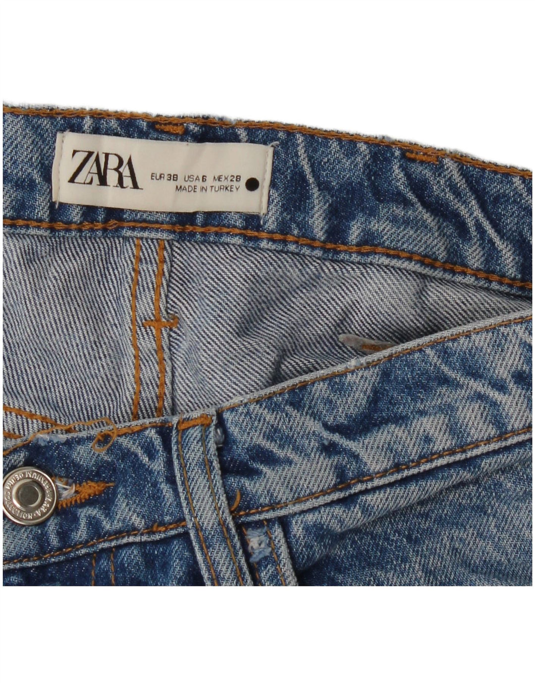 Zara Jean Bootcut Femme EU 38 Petit W28 L34 Bleu