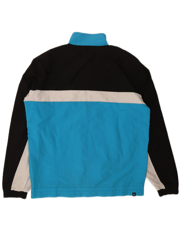 Puma Veste de survêtement pour homme Large Bleu Colorblock Polyester