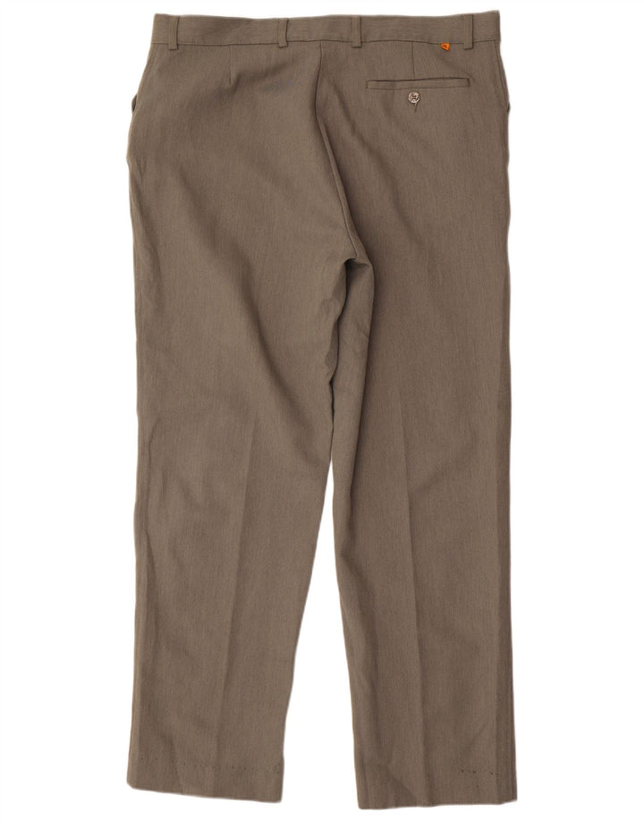 Farah Pantalon décontracté droit pour homme W38 L31 Kaki Polyester