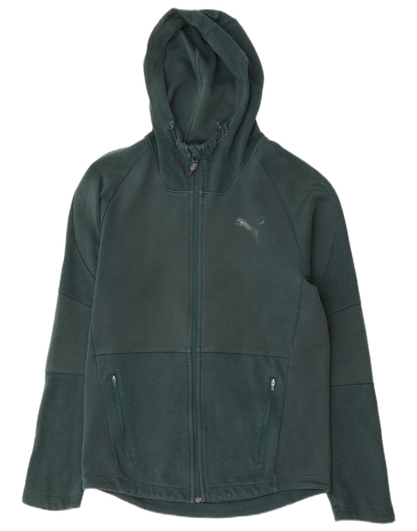 Puma Sweat à Capuche Zippé Homme Vert Moyen Coton