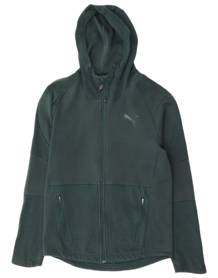 Puma Sweat à Capuche Zippé Homme Vert Moyen Coton
