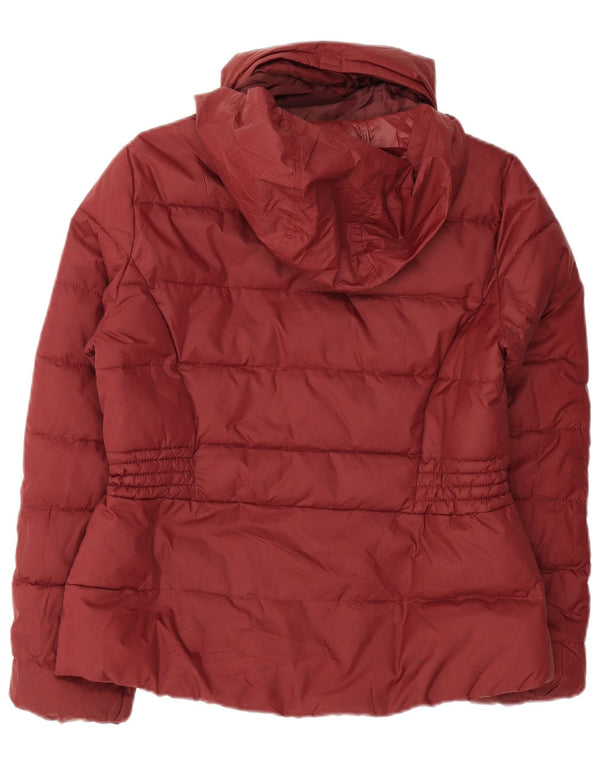Marks & Spencer Veste rembourrée à capuche pour femme UK 12 Polyester bordeaux moyen