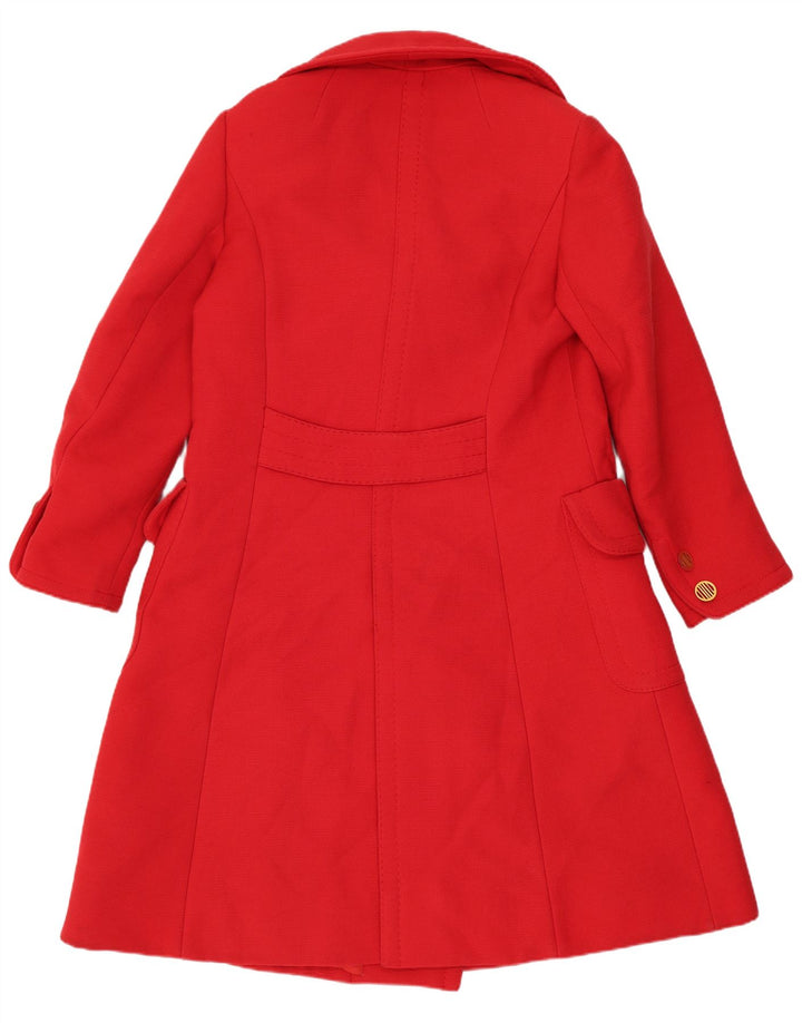 vintage Femme Double Breasted Coat UK 12 Rouge Moyen