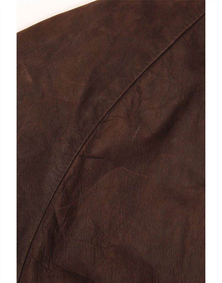 VINTAGE Veste en cuir homme UK 42 XL Cuir marron