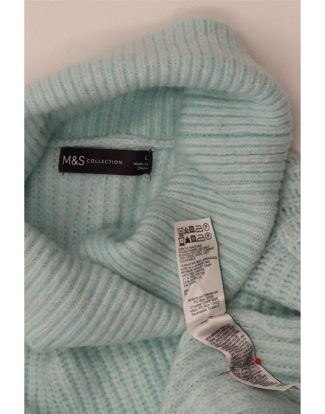 Marks & Spencer Pull surdimensionné à col roulé pour femme UK 16 Large Bleu