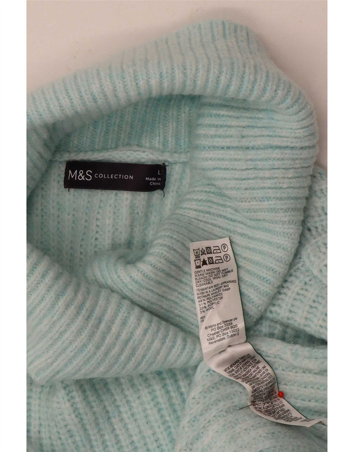 Marks & Spencer Pull surdimensionné à col roulé pour femme UK 16 Large Bleu