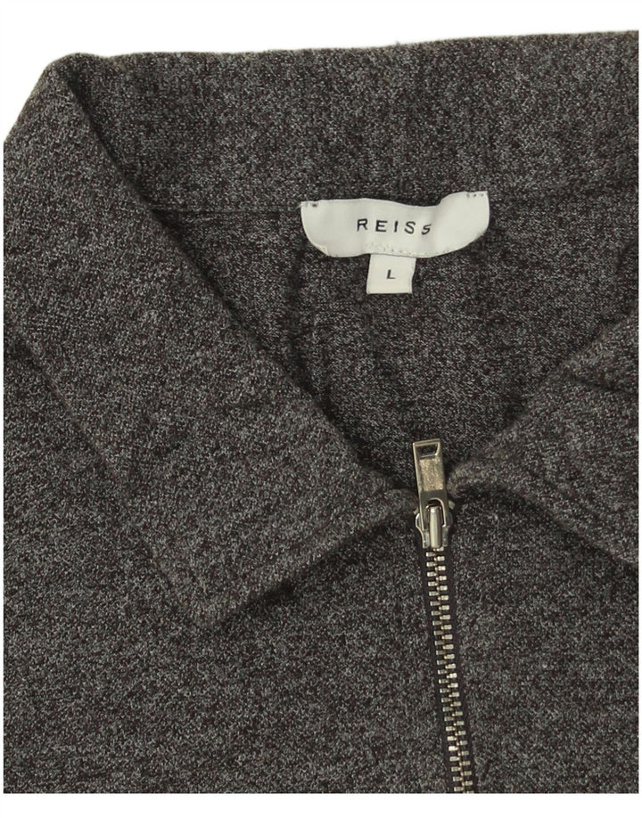 Reiss Polo Homme Large Gris Moucheté Coton