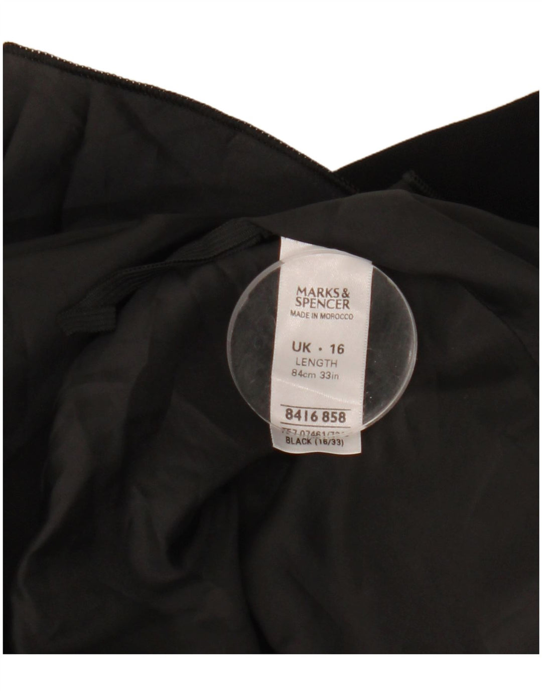 Marks & Spencer Jupe trapèze pour femme UK 16 Large W33 Noir Polyester