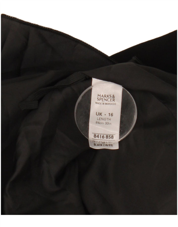Marks & Spencer Jupe trapèze pour femme UK 16 Large W33 Noir Polyester