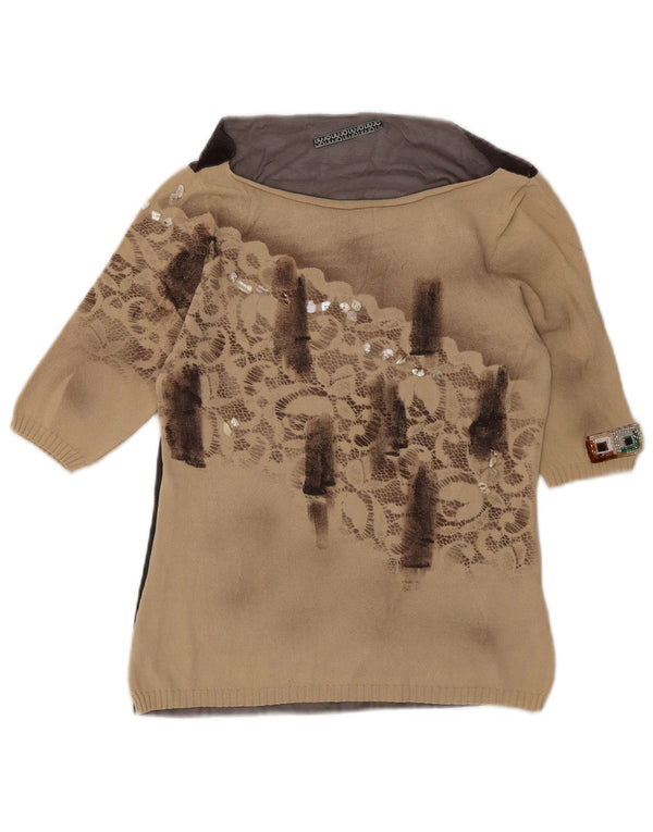 Liu Jo Chemisier transparent pour femme UK 42 Beige moyen Colourblock