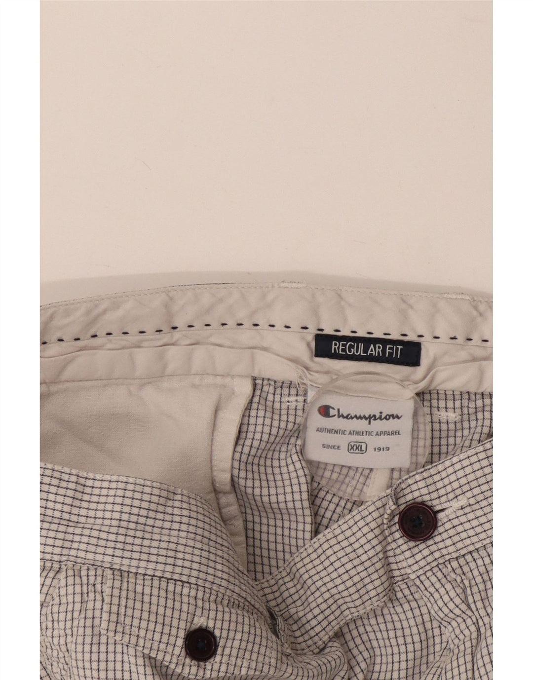 Champion Short chino coupe classique pour homme 2XL W42 à carreaux blancs