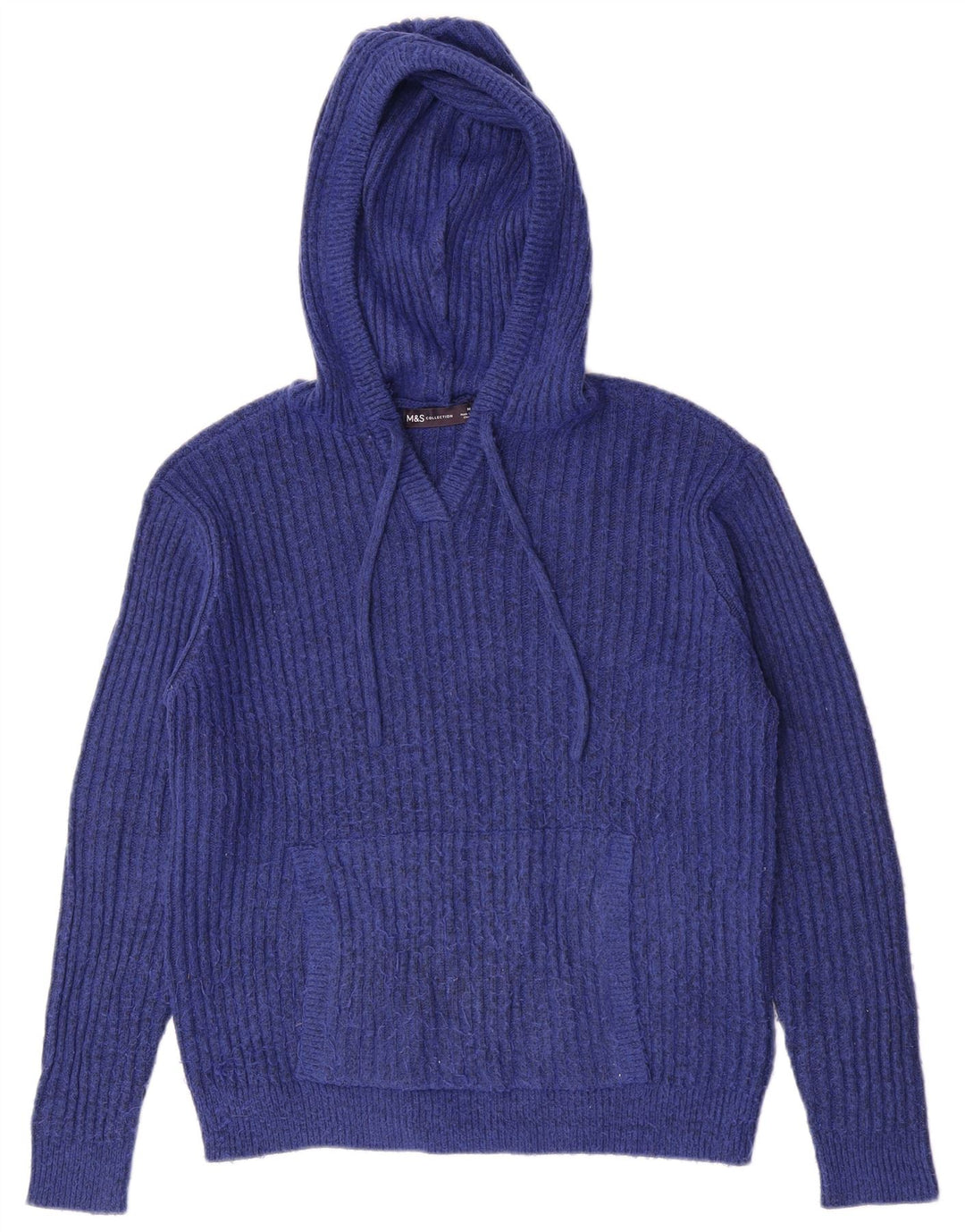 Marks & Spencer Pull à capuche pour femme UK 14 Bleu moyen moucheté