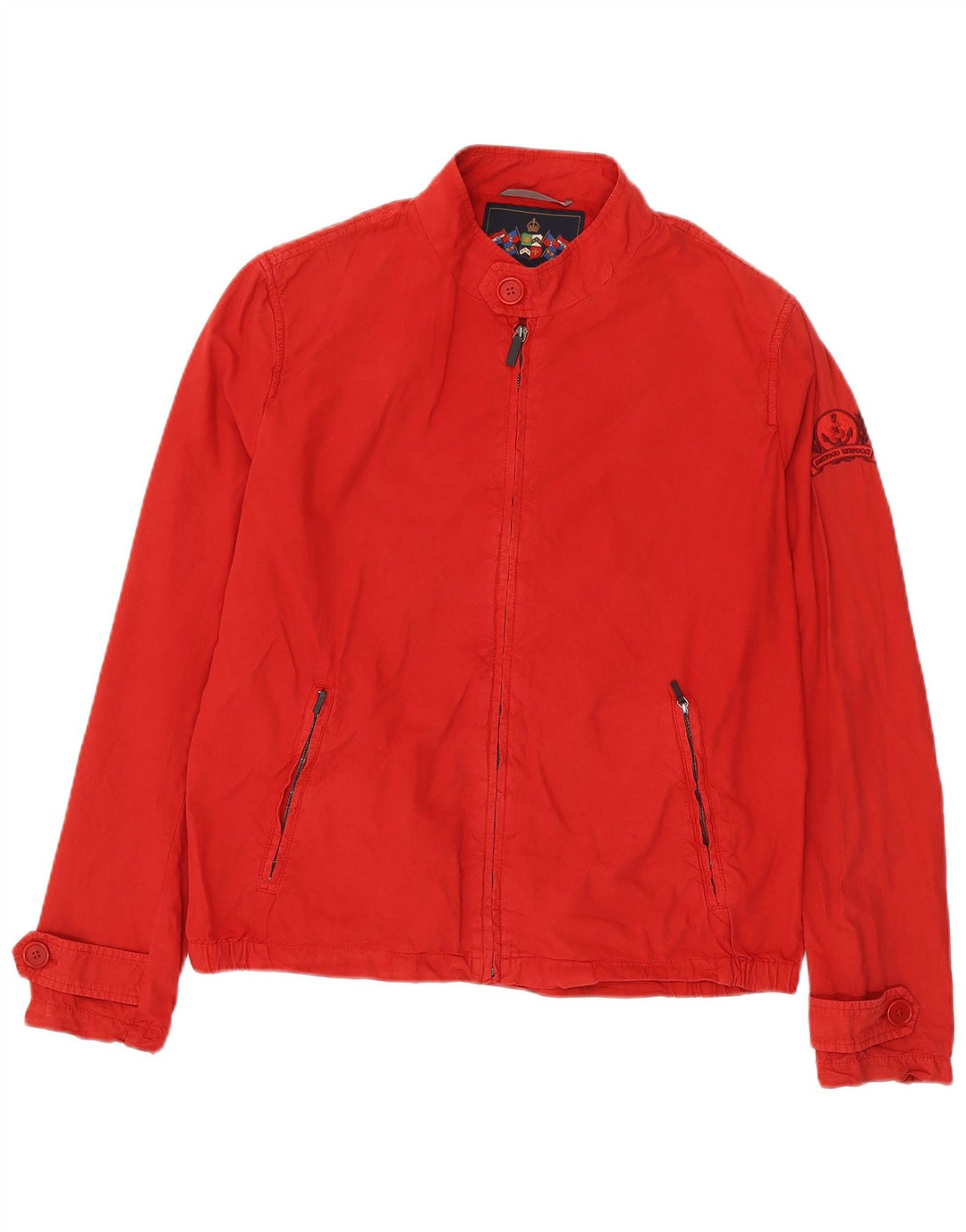 Amerigo Vespucci Veste Bomber Homme UK 40 Grand Coton Rouge