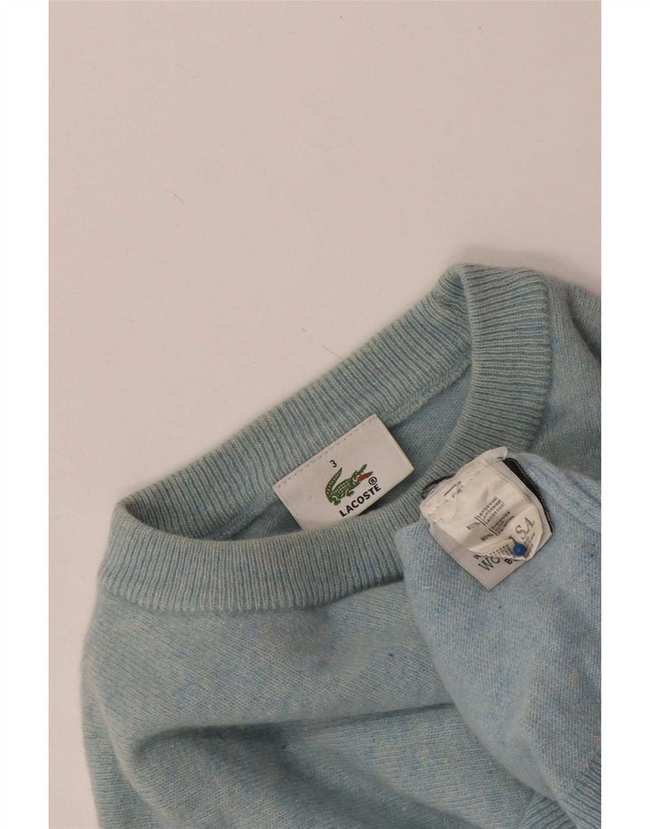 Lacoste Pull ras du cou pour homme Taille 3 Petite laine d'agneau bleue