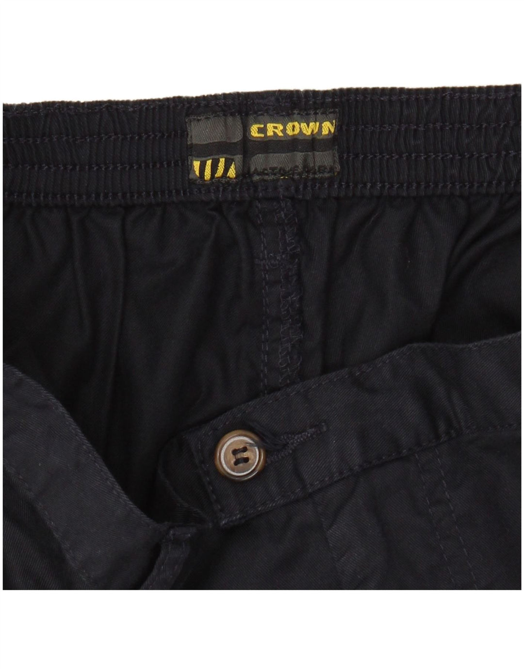 CROWN Short Chino Homme W32 Bleu Marine Moyen Coton