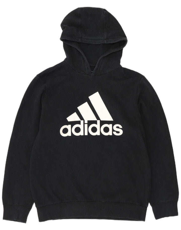 ADIDAS Pull à capuche graphique pour homme en coton noir moyen