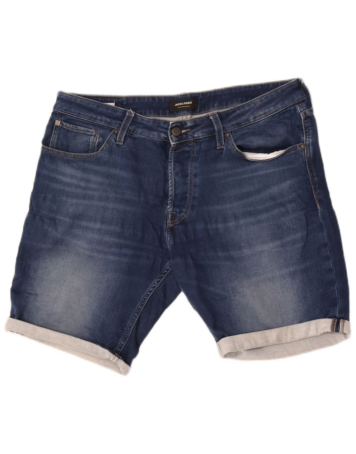Jack & Jones Short en jean pour homme Large W36 Bleu Coton