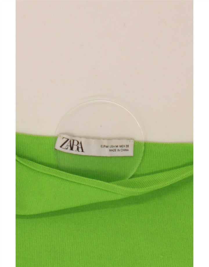 Zara Haut court à épaules dénudées pour femme UK 12 Vert moyen